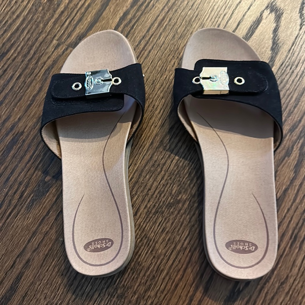 Dr. Scholl’s sandals, black, 8M